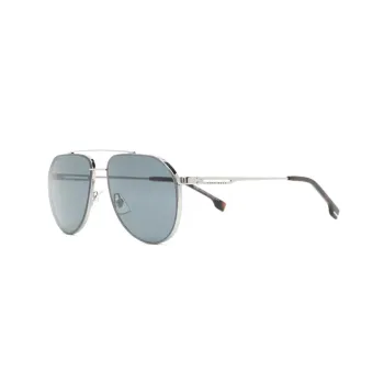 HUGO BOSS Alloy Aviator Sunglasses Men's Silver