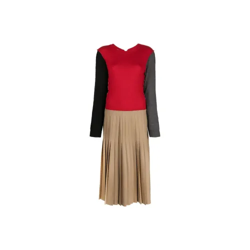 MARNI Colour-block Pleated Midi Dress