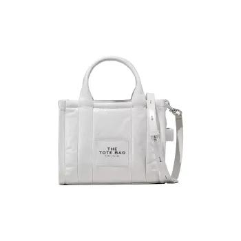 MARC JACOBS Lambskin Tote Bag Shopping Bag Shoulder Bag Crossbody Bag Handbag Mini Women's White