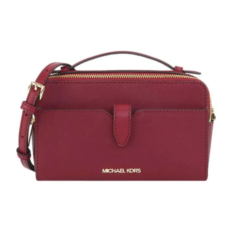 MICHAEL KORS Jet Set Leather Camera Bag, Handbag, Shoulder Bag Women's Strawberry Purple-0