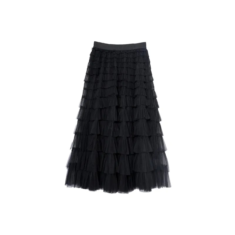 TuoGu Fashion Collection Casual Long Skirts Women's Black-1