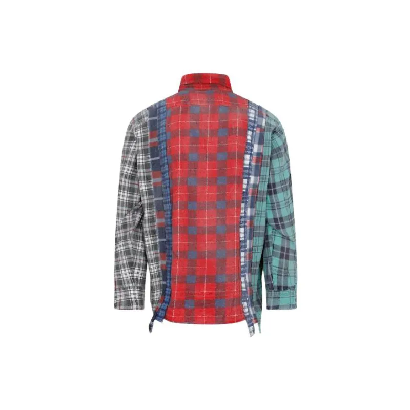 Needles Flannel Shirt 7 Cuts Wide Reflection Shirt-1