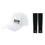 White Hats & Caps+Black Cooling Arm Sleeves