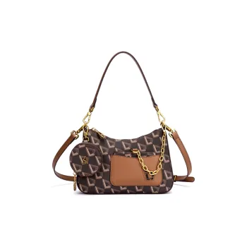LMK PVC Baguette Bag Handbag Regular Women's Brown