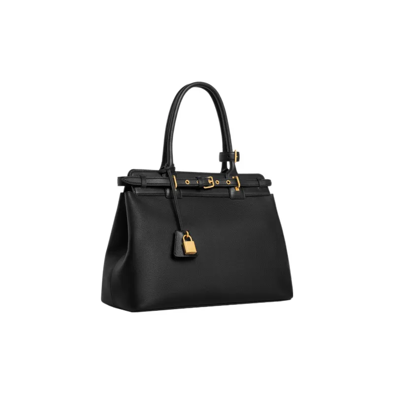 CELINE Cow Leather Handbag Women's Black-1