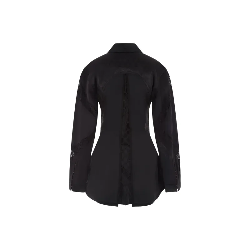 Marine Serre Lace detail Shirt Dress-1