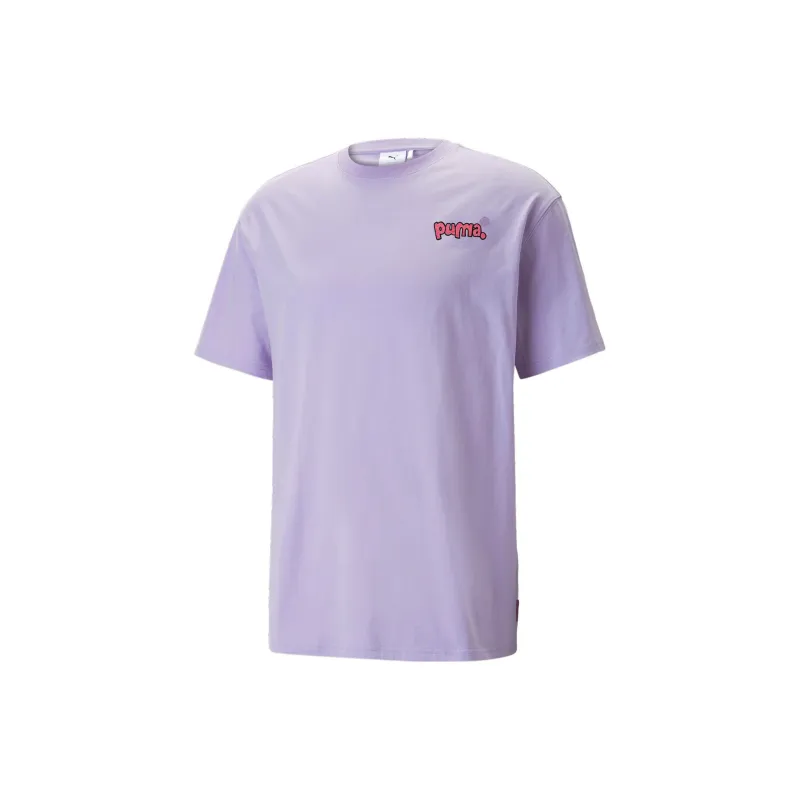 PUMA X 8enjamin Co branded Series T Shirts Unisex Lavender-1