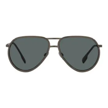 Burberry Plate Frame Aviator Sunglasses Men's Gray