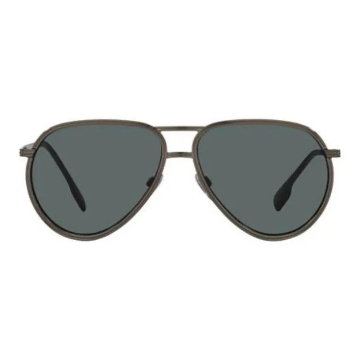 Burberry Plate Frame Aviator Sunglasses Men's Gray-0