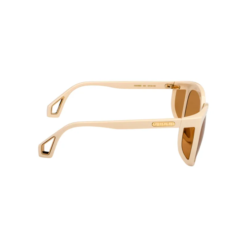 GUCCI Plate Frame Irregular Shape Sunglasses Unisex White-2