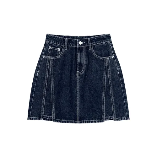 ELF SACK Denim Short Skirts Women's Denim Blue