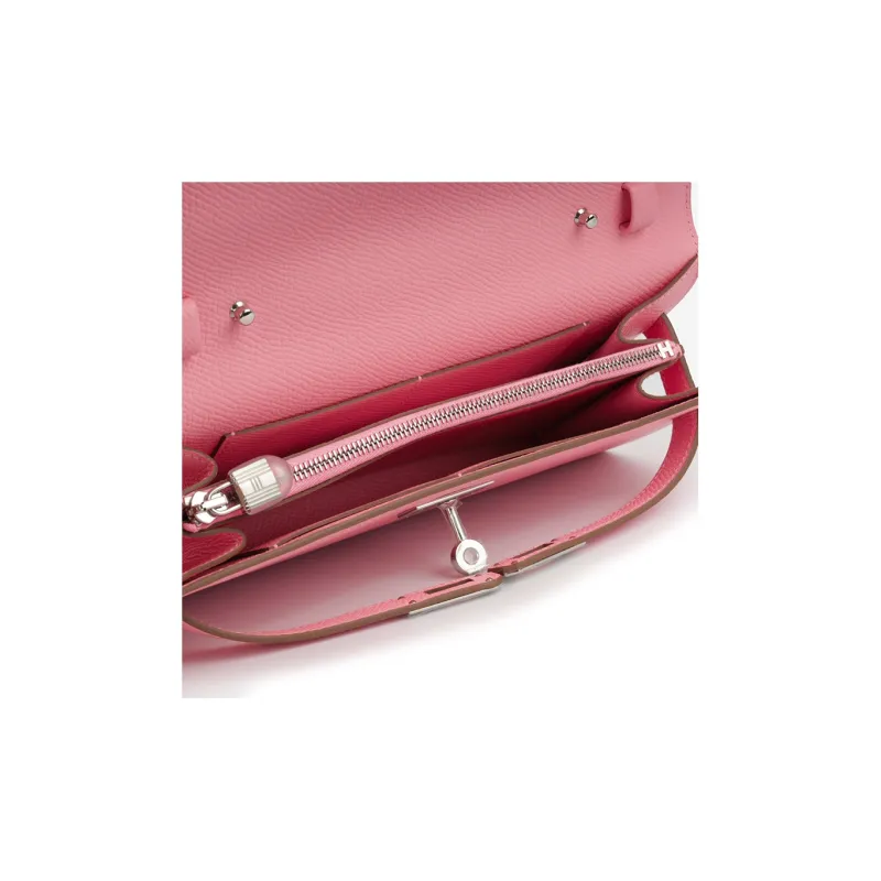 HERMES Kelly To Go Epsom Leather Wallet Women's 8W Rose Azalee New Lipstick Pink-6