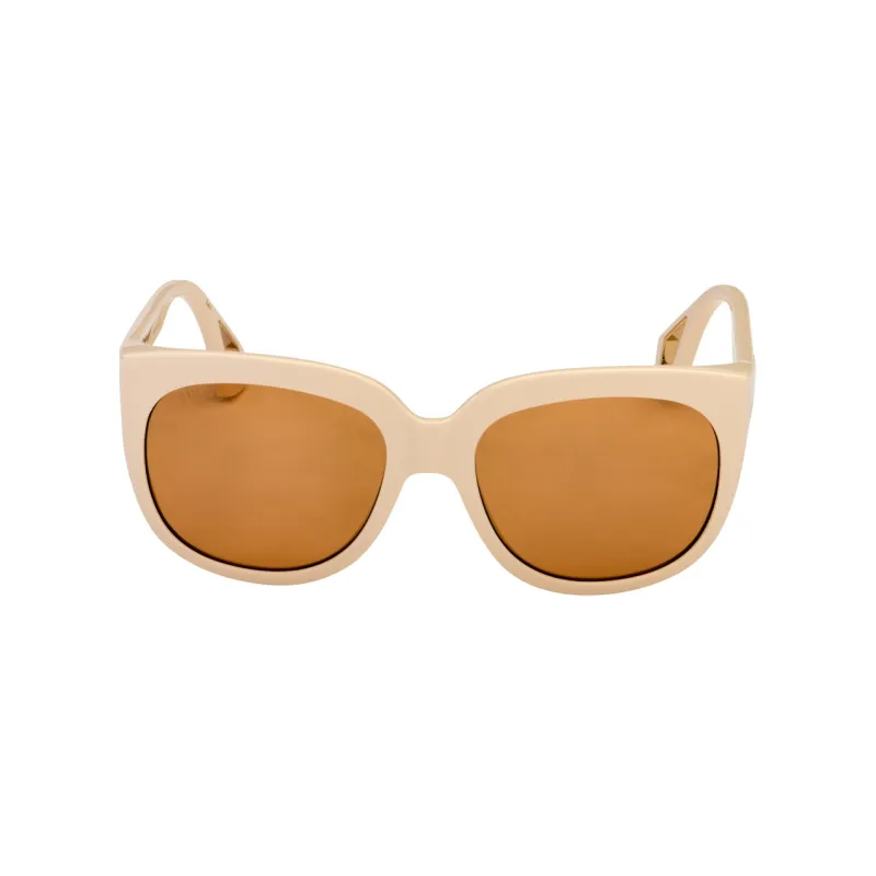GUCCI Plate Frame Irregular Shape Sunglasses Unisex White-1