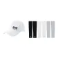 White Hats & Caps+Black, White, and Gray Tricolor Cooling Arm Sleeves