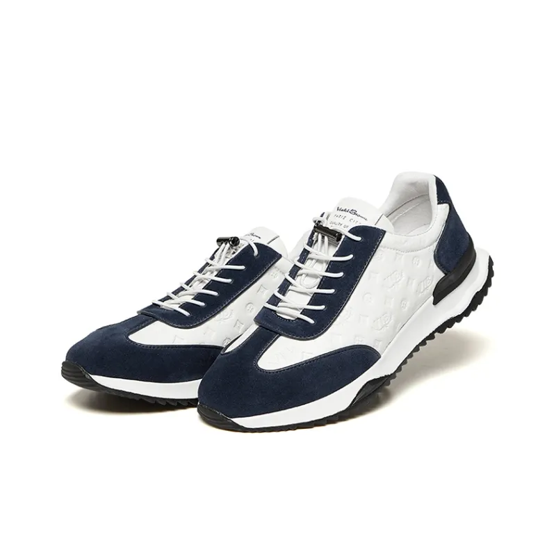 VICKI BROWN Casual Shoes Men Low Top White Blue/White Gray-1