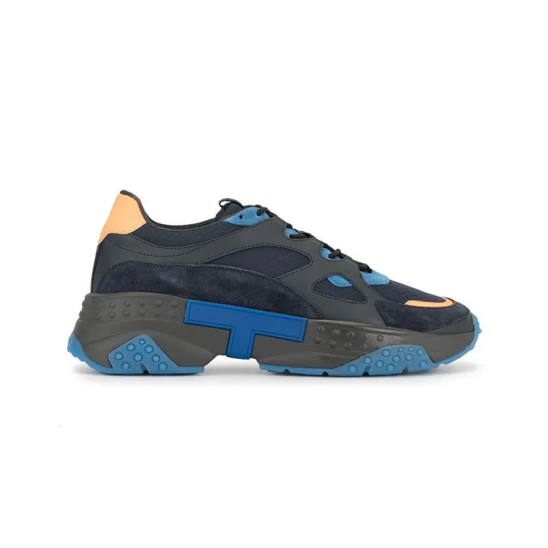 TOD'S Cushioning Anti Slip And Wear Resistant Low Top Sports Casual Shoes Men's Black Blue-1