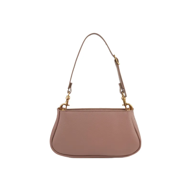 Chloe Marcie Grained Calfskin Patchwork Leather One Shoulder Handbags Small Size Women's Rose Pink-2