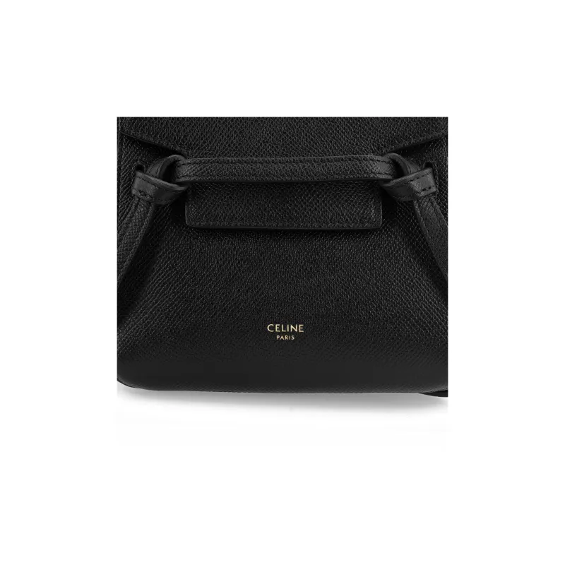 CELINE Cow Leather Catfish Bag, Handbag, Shoulder Bag, Crossbody Bag, Handbag Pico Women's Black-4