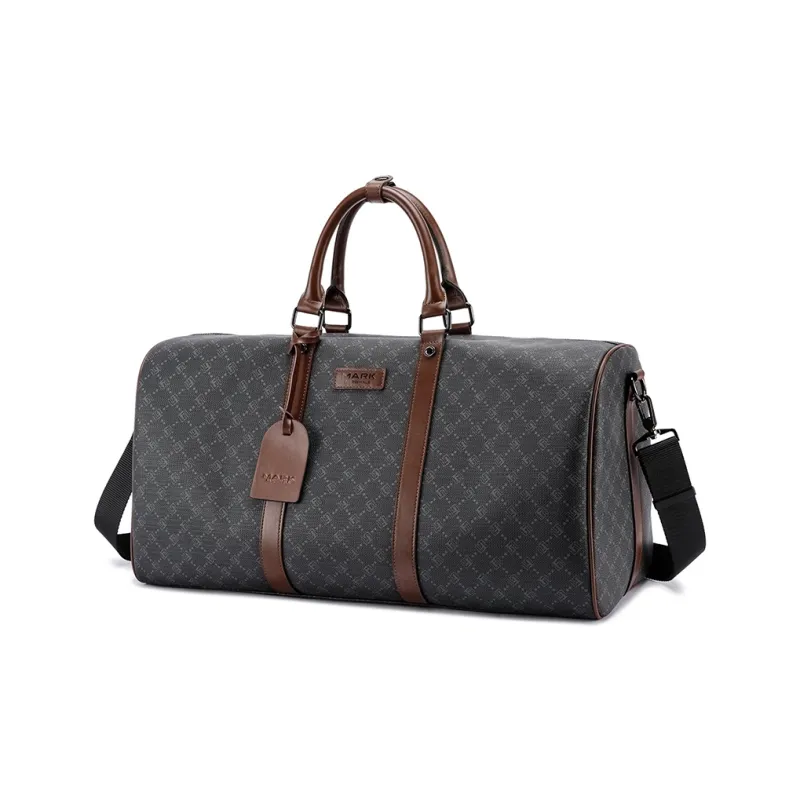 FAIRWHALE PU Travel Bag, Handbag, Luggage Bag, Crossbody Bag Unisex Black/Brown-1