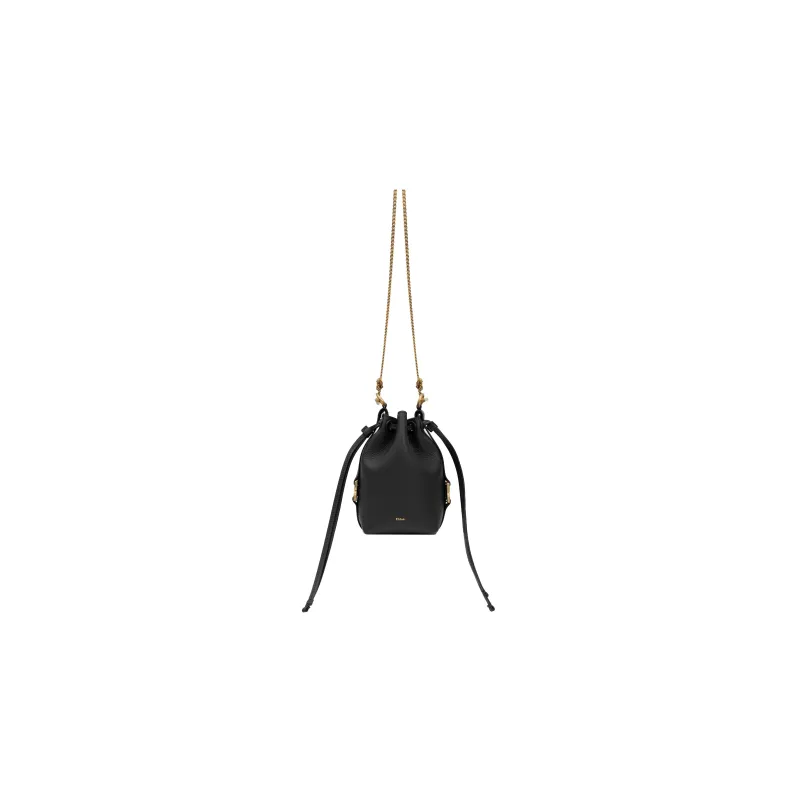 Chloe Marcie Grained Calfskin Shoulder Bag Crossbody Bag Extra Mini Women's Black-0
