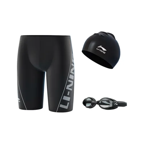 LiNing Swimming Sets Polyester Elastane Beach Pool Men's Black