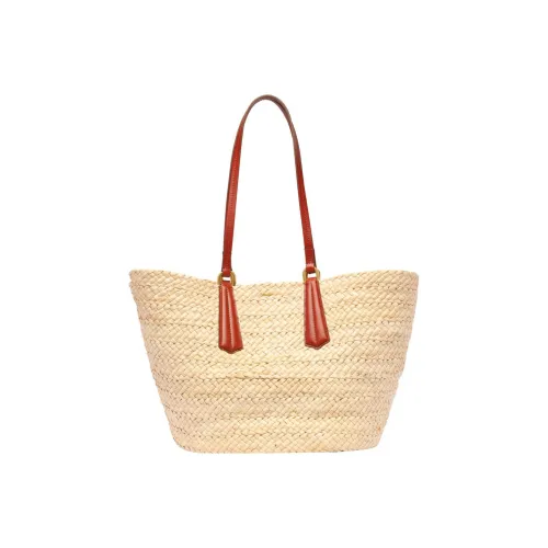 MaxMara Calfskin Handbag Large Size Women's Beige