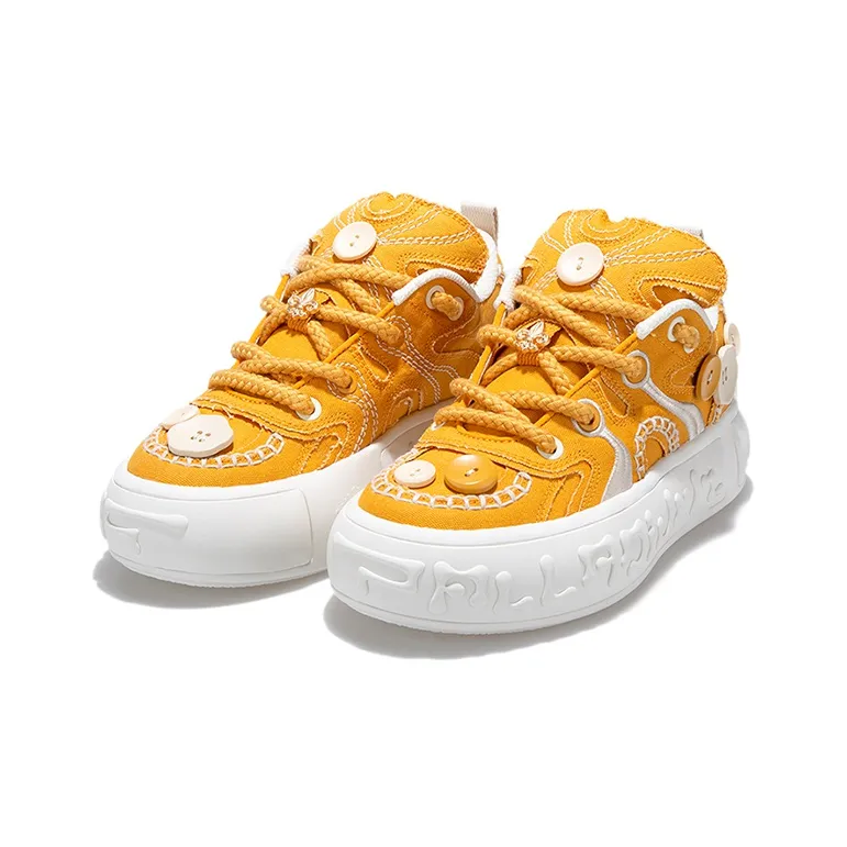Palladium Durable Breathable Low Top Skateboard Shoes Unisex Sunflower Yellow-2