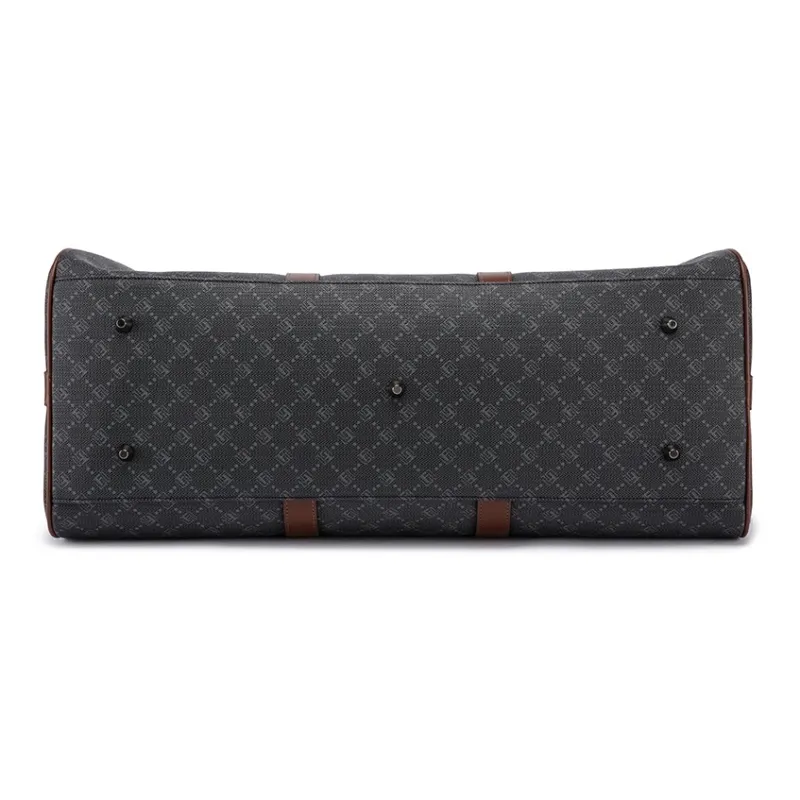 FAIRWHALE PU Travel Bag, Handbag, Luggage Bag, Crossbody Bag Unisex Black/Brown-4