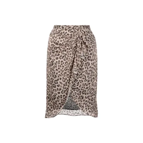 IRO Leopard Print Draped Skirt