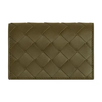 Bottega Veneta Cow Leather Wallets Card Holders Men's Moss Green