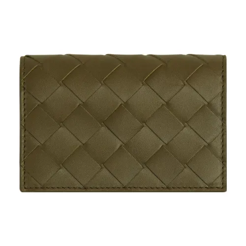 Bottega Veneta Cow Leather Wallets Card Holders Men's Moss Green