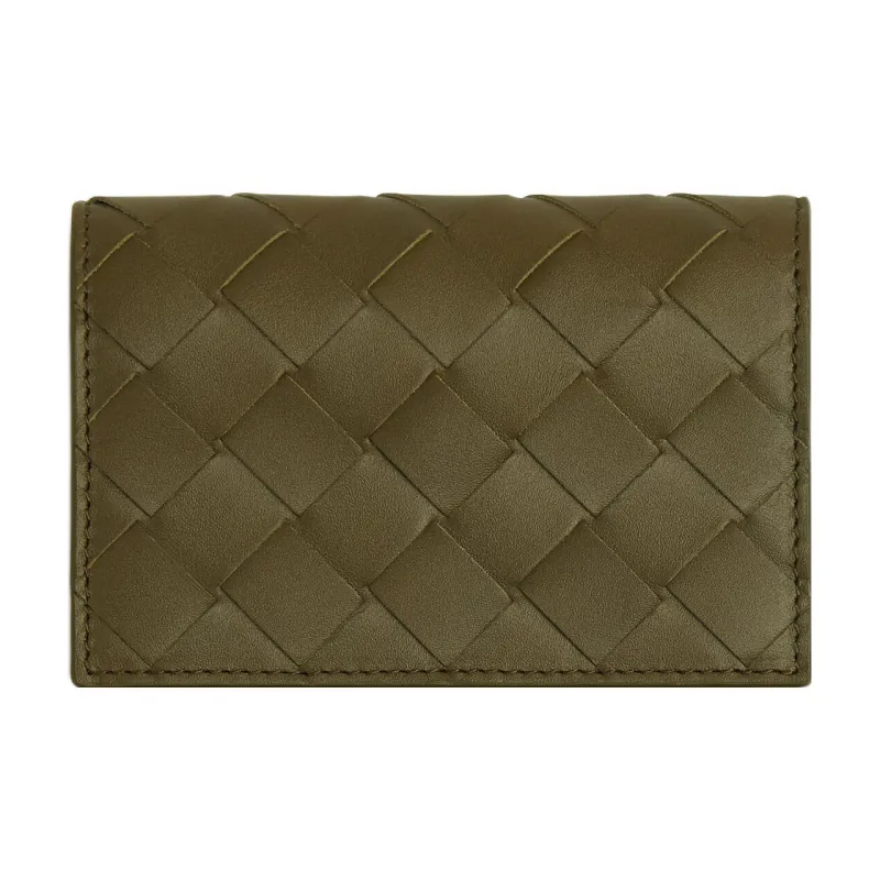 Bottega Veneta Cow Leather Wallet, Card Holder Men's Moss Green-0