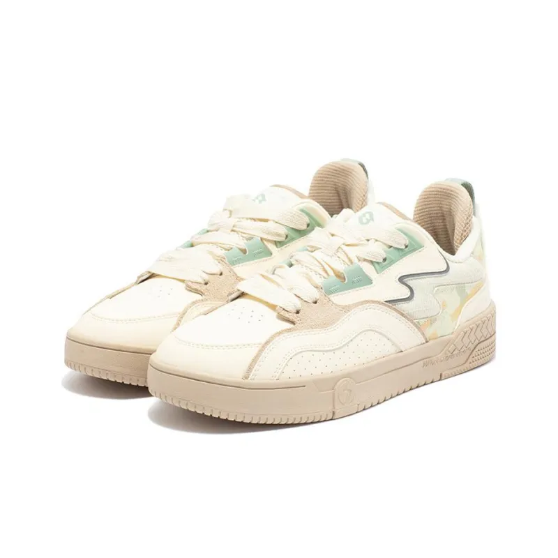 361° Anti-Slip And Wear-Resistant Lightweight Low-Top Skateboard Shoes Men's White/Brown/Blue-2