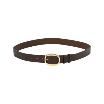 CELINE Solid Color Pin Buckle Leather Belts Women's Brown