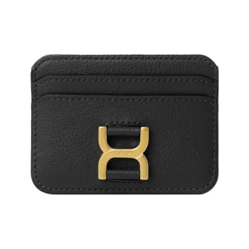 Chloe Marcie Grained Calfskin Card Holder Women's Black