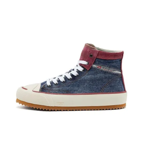 DIESEL Skateboard Shoes Men High-Top Blue