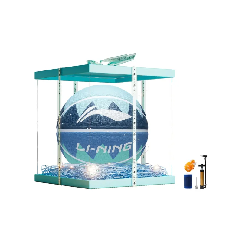 LiNing Rubber Basketball Blue Size 7 Training Unisex-18
