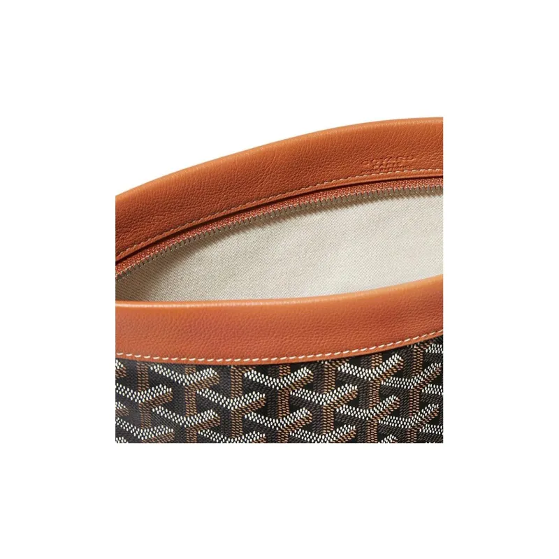 GOYARD Canvas With Calfskin Dog's Teeth Toiletry Bags Storage Bags Clutches Regular Unisex Brown-2