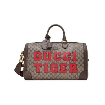 GUCCI Leather Logo Canvas With Leather Shoulder Bag Crossbody Bag Handbag Travel Bag Small Size Unisex Ebony/Brown