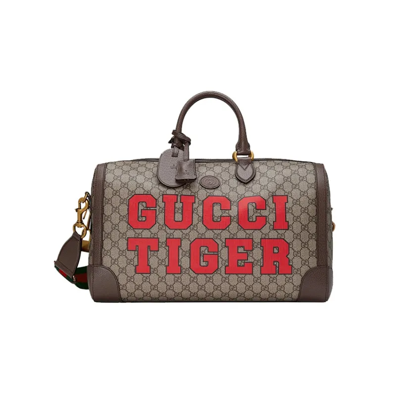 GUCCI Leather Logo Canvas With Leather Shoulder Bag Crossbody Bag Handbag Travel Bag Small Size Unisex Ebony/Brown-0