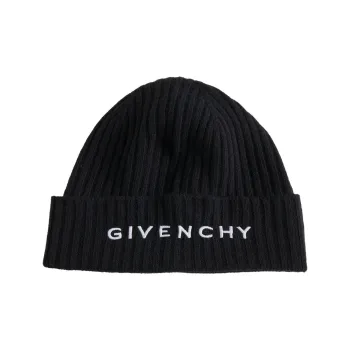 Givenchy Ribbed Embroidered Logo Beanie