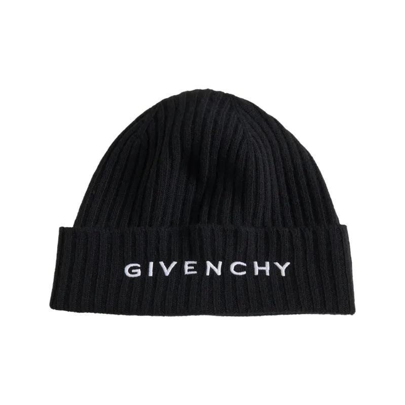 Givenchy Ribbed Embroidered Logo Beanie-0