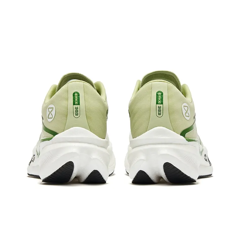 Erke Zhijing 1.0 Cushioned Slip Resistant Abrasion Resistant Low Top Marathon Running Shoes Men's Green Grape Color-3