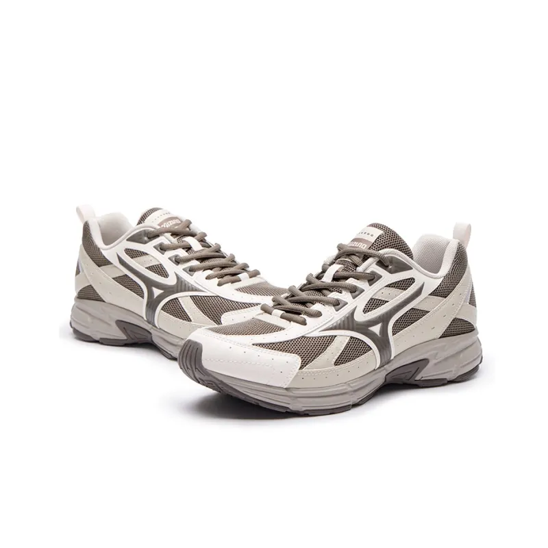Mizuno Speed Breathable Cushioning Wear Resistant Low Top Casual Running Shoes Unisex White Brown-3