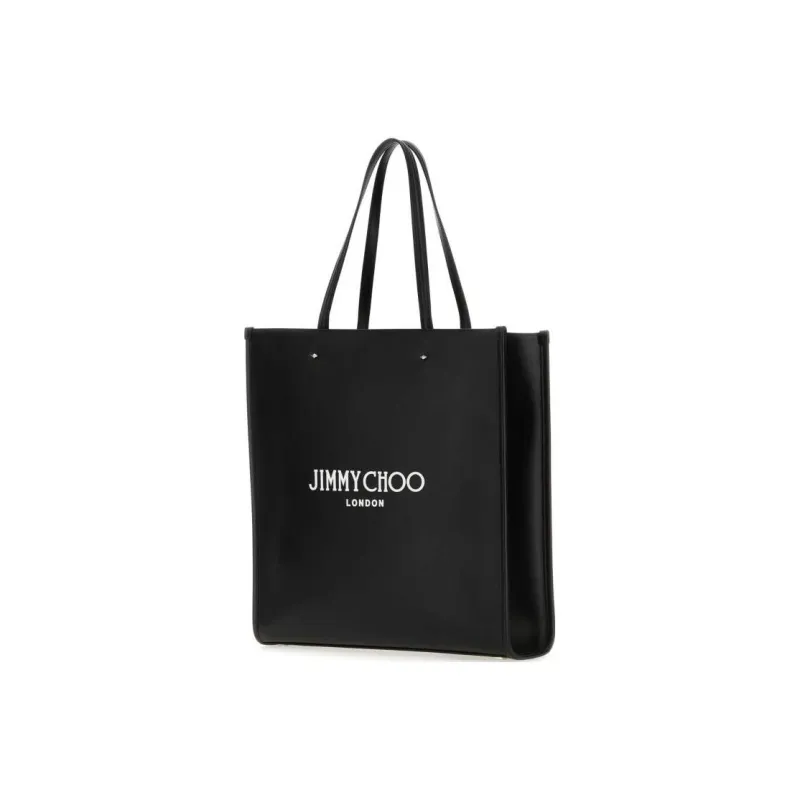 Jimmy Choo Leather Tote Bag Shopping Bag Shoulder Bag Handbag Regular Women's Black-2