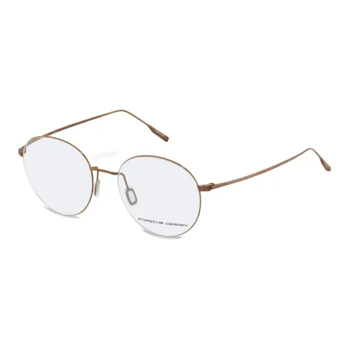 PORSCHE DESIGN Pure Titanium Round Eyeglass Frames Unisex Brown