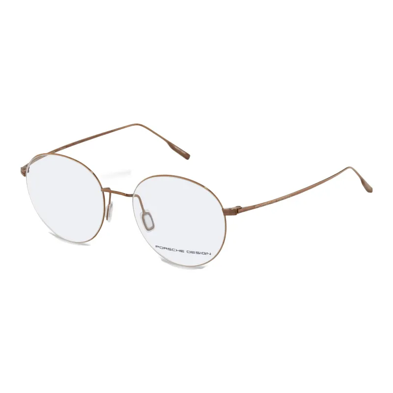 PORSCHE DESIGN Pure Titanium Round Eyeglass Frames Unisex Brown-0