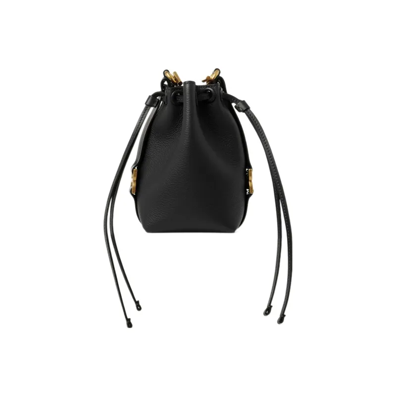Chloe Marcie Grained Calfskin Shoulder Bag Crossbody Bag Extra Mini Women's Black-1