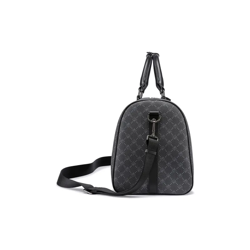 FAIRWHALE PU Travel Bag, Handbag, Luggage Bag, Crossbody Bag Unisex Black/Brown-10