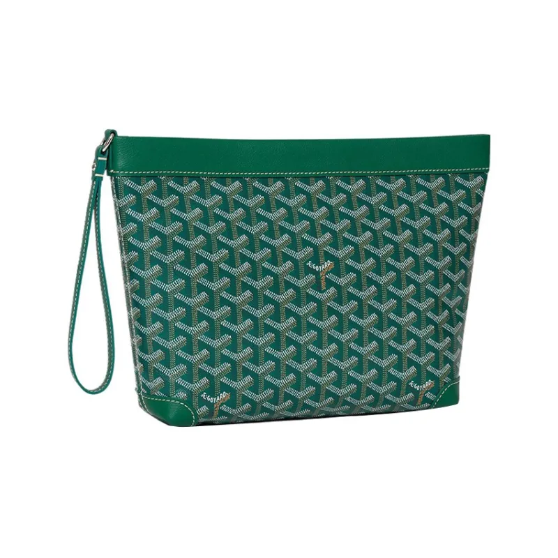 GOYARD Canvas With Calfskin Dog's Teeth Toiletry Bags Storage Bags Clutches Unisex Green-1